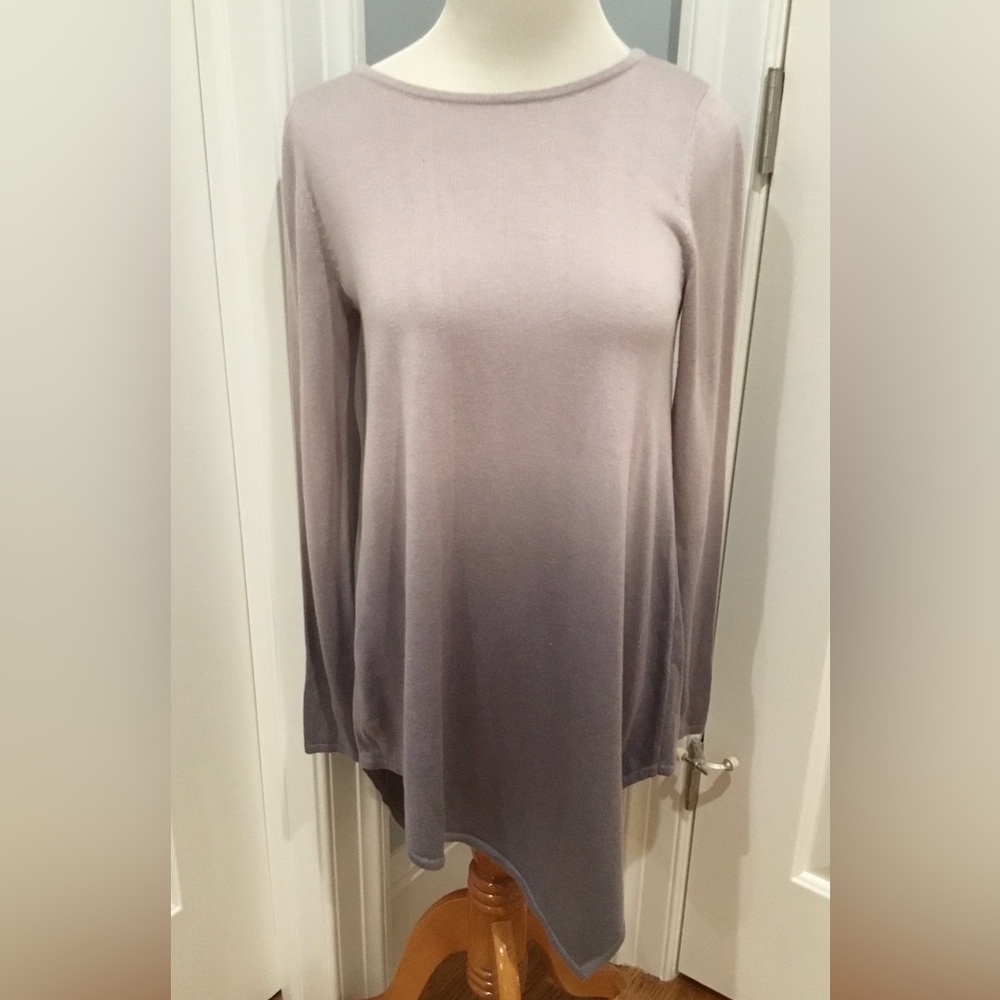 LAVENDER PURPLE OMBRÉ DIAGONAL HEM CONTEXT SWEATER TUNIC. SZ XS NWT! ORIG $108